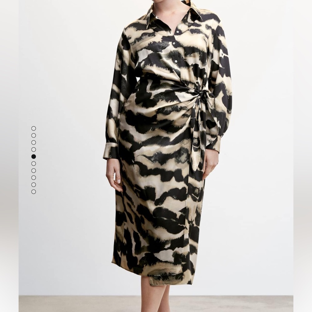 MANGO Printed Satin Dress